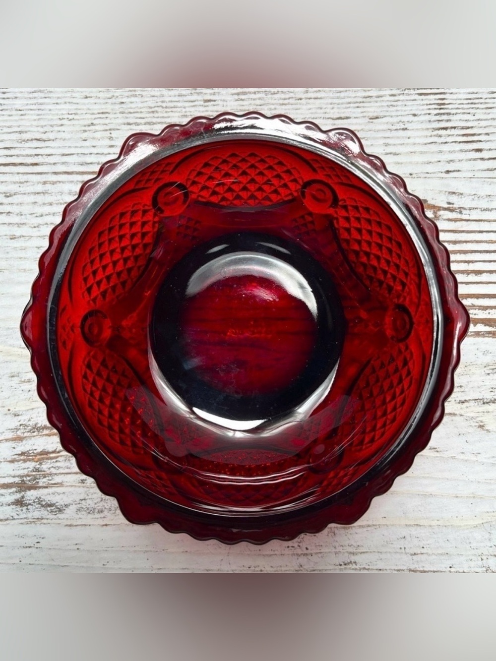 Vintage Avon 1876 Cape Cod Red Ruby Bowl